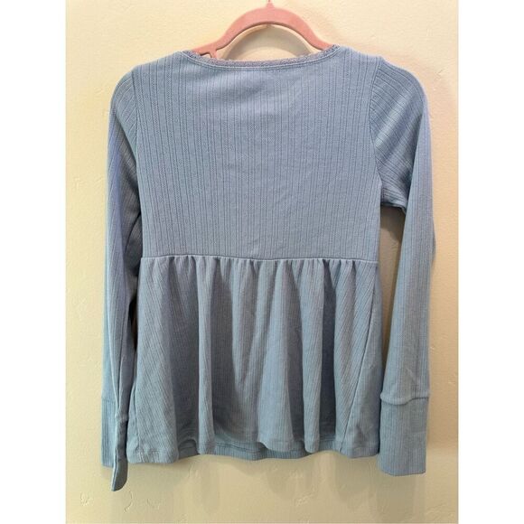 Hollister Light Blue Cross Front Long Sleeve Top Size Small New - Picture 4 of 4